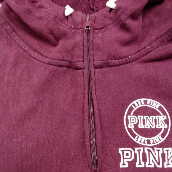Victorias Secret PINK Maroon Pullover Hoodie With Kangaroo Pocket - Picture 1 of 15
